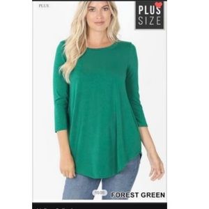 Plus size 3/4 sleeve tunic